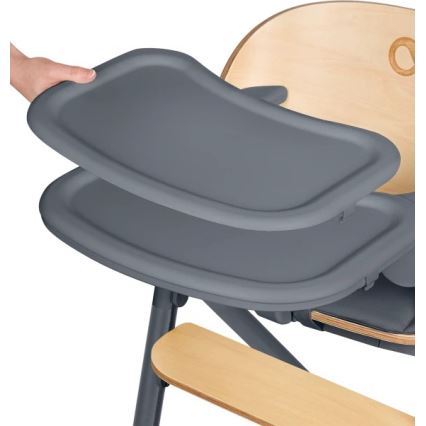 Lionelo - Vaikiška valgomojo kėdė 3in1 CELIA Pilka mediena