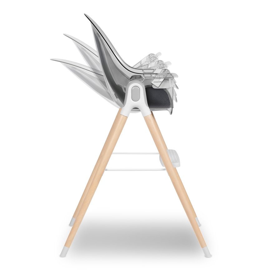 Lionelo - vaikiška valgomojo kėdė MAYA, balta / buko mediena