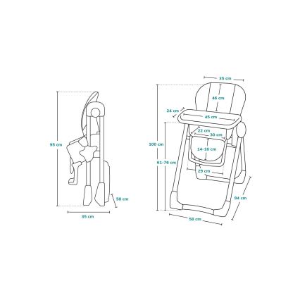 Lionelo - Vaikiška valgomojo kėdė ZANNA smėlio spalvos