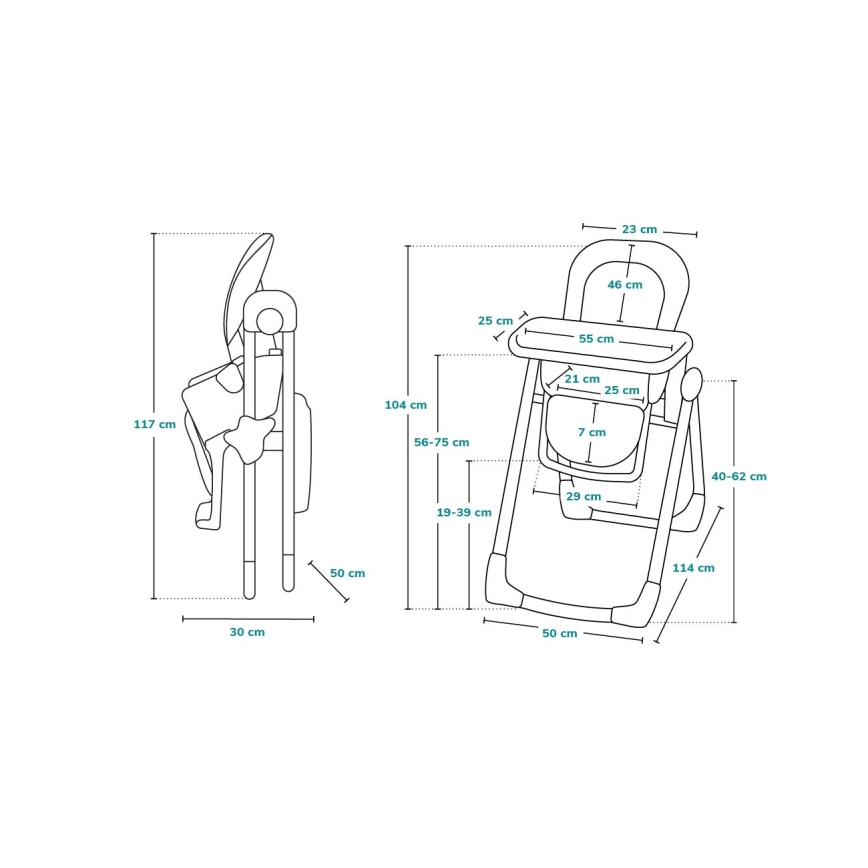 Lionelo - Vaikiška valgomojo kėdutė LINN PLUS balta/pilka