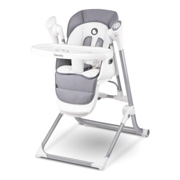 Lionelo - Vaikiška valgomojo kėdutė NILES Pilka 4xAA