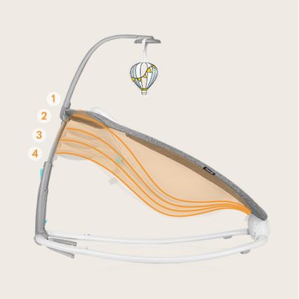 Lionelo - Vaikiška vibruojanti supama kėdutė su melodija PASCAL 2xAA pilka/turkio