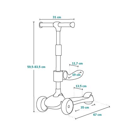 Lionelo - Vaikiškas 2in1 paspirtukas FRANKY, baltas/smėlio spalvos