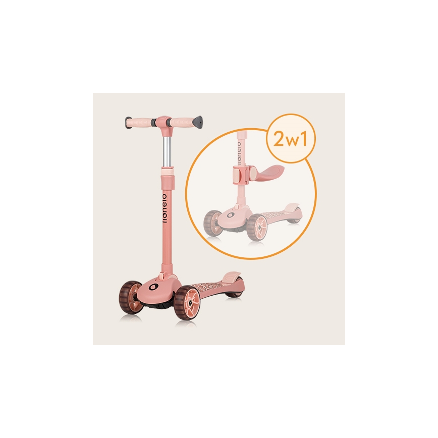 Lionelo - Vaikiškas 2in1 paspirtukas FRANKY rožinis