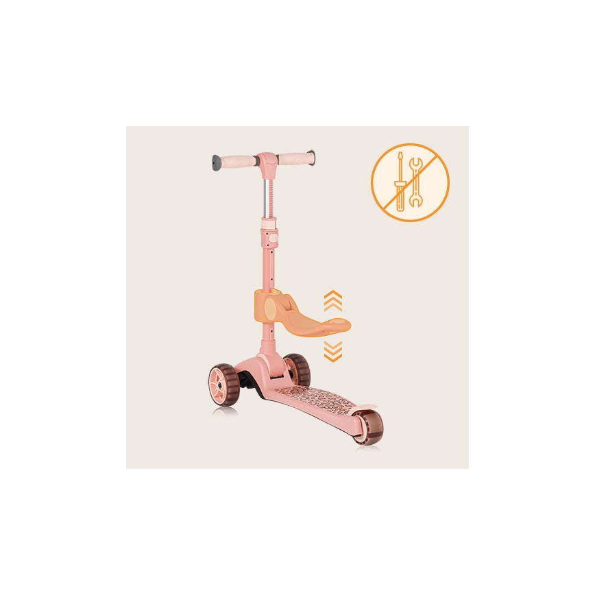 Lionelo - Vaikiškas 2in1 paspirtukas FRANKY rožinis