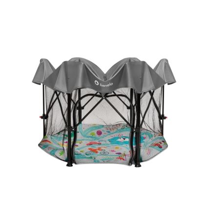 Lionelo - Vaikiškas maniežas ROEL PLUS (pilka, daugiaspalvė)