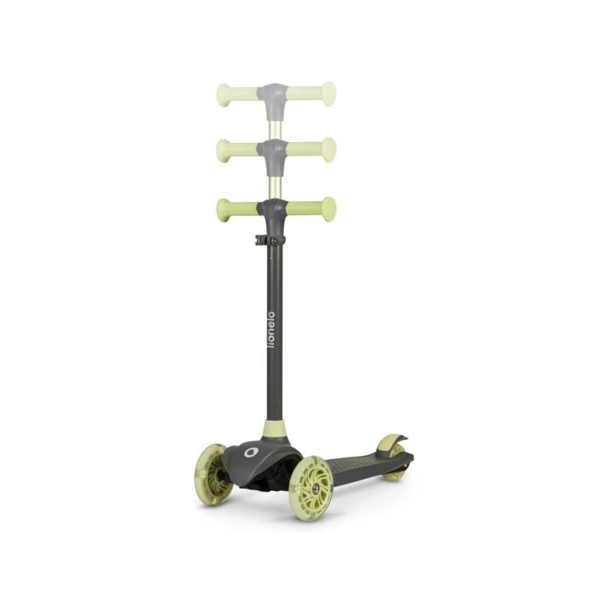 Lionelo - Vaikiškas paspirtukas JESSY 3xAA pilka/žalia