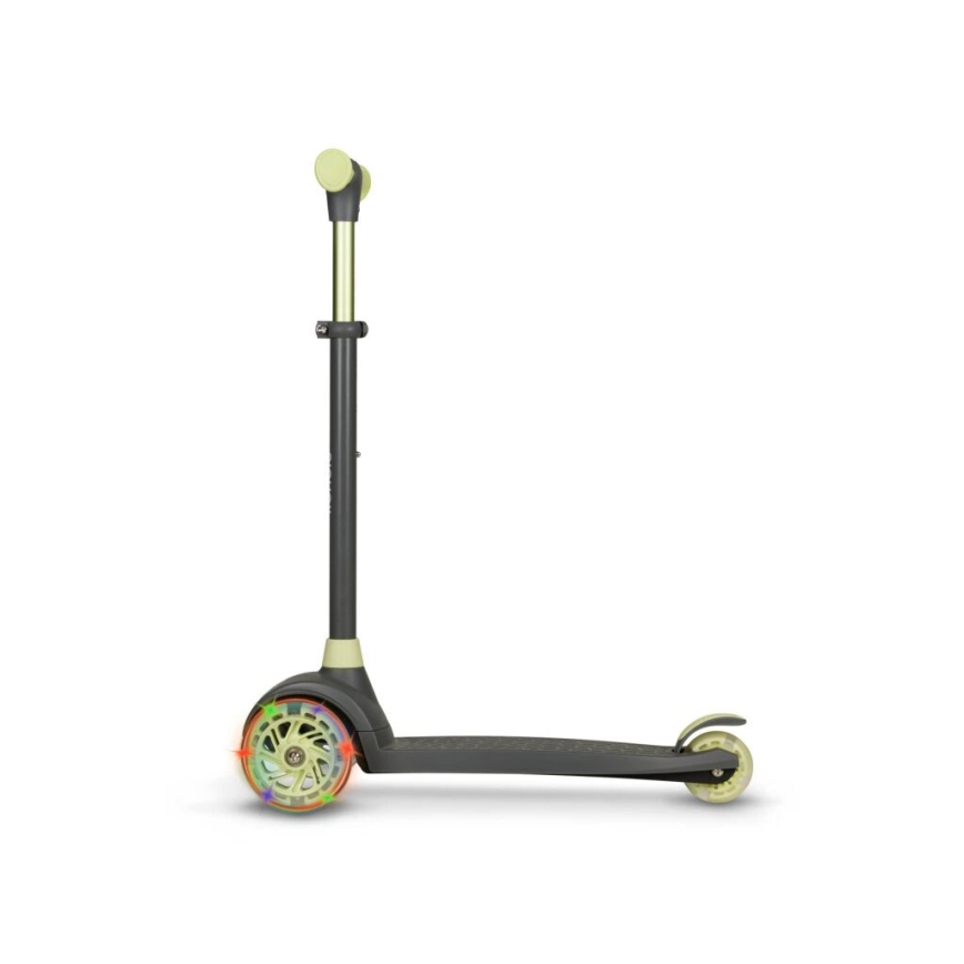 Lionelo - Vaikiškas paspirtukas JESSY 3xAA pilka/žalia