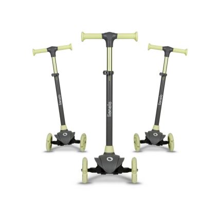 Lionelo - Vaikiškas paspirtukas JESSY 3xAA pilka/žalia