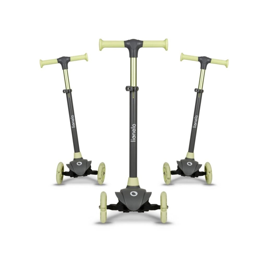 Lionelo - Vaikiškas paspirtukas JESSY 3xAA pilka/žalia