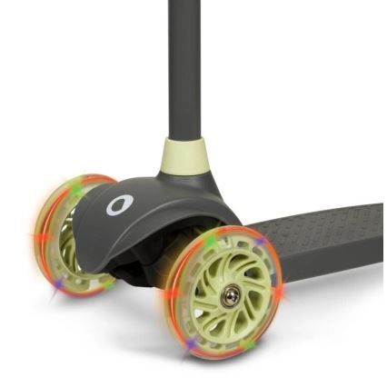 Lionelo - Vaikiškas paspirtukas JESSY 3xAA pilka/žalia