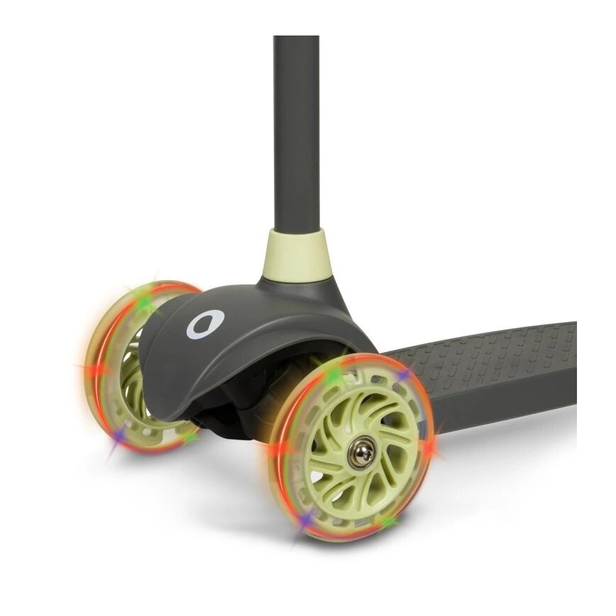 Lionelo - Vaikiškas paspirtukas JESSY 3xAA pilka/žalia