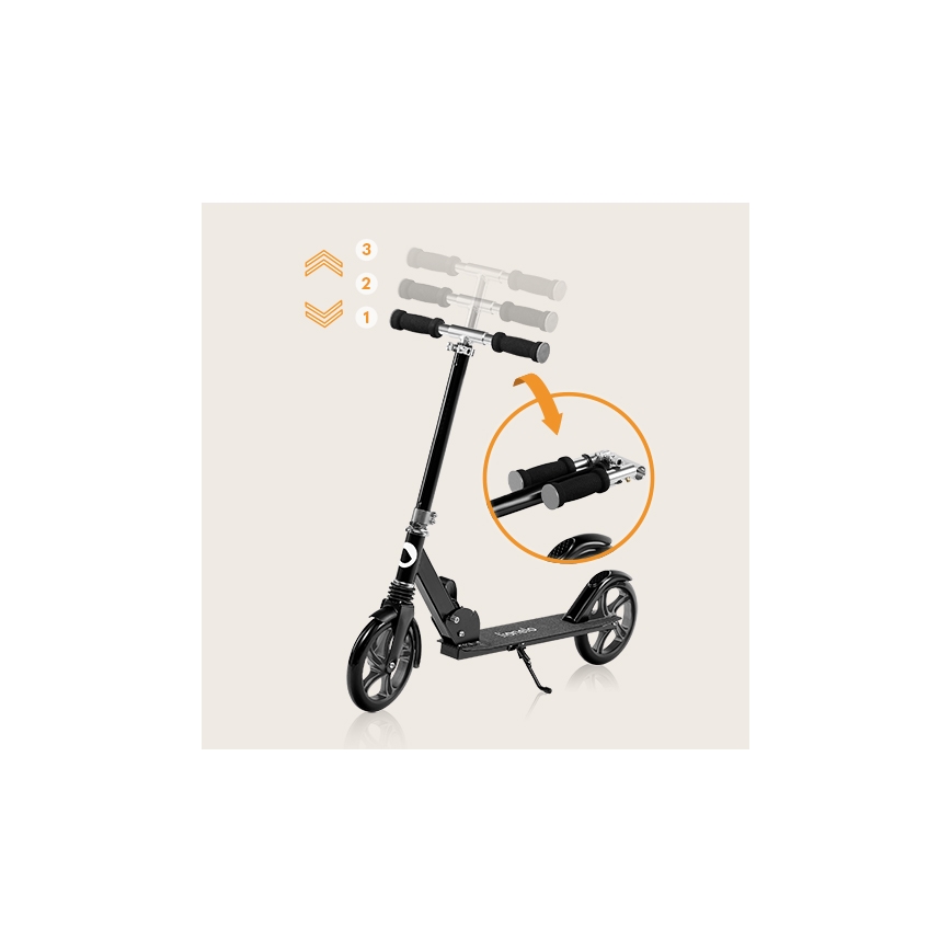 Lionelo - Vaikiškas paspirtukas LUCA juodas