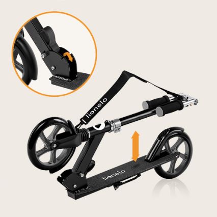 Lionelo - Vaikiškas paspirtukas LUCA juodas