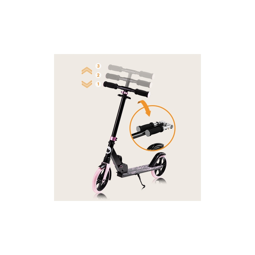 Lionelo - Vaikiškas paspirtukas LUCA juodas/rožinis