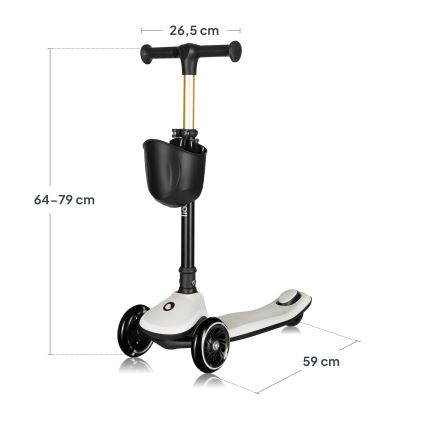 Lionelo - Vaikiškas paspirtukas MEY 3xAAA smėlio spalvos