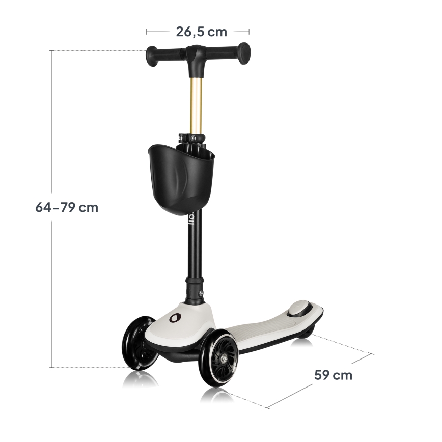 Lionelo - Vaikiškas paspirtukas MEY 3xAAA smėlio spalvos