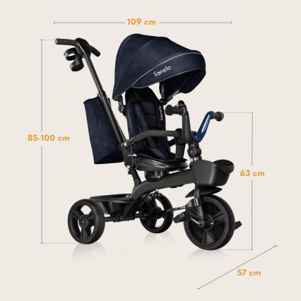 Lionelo - Vaikiškas triratukas KORI Blue Navy