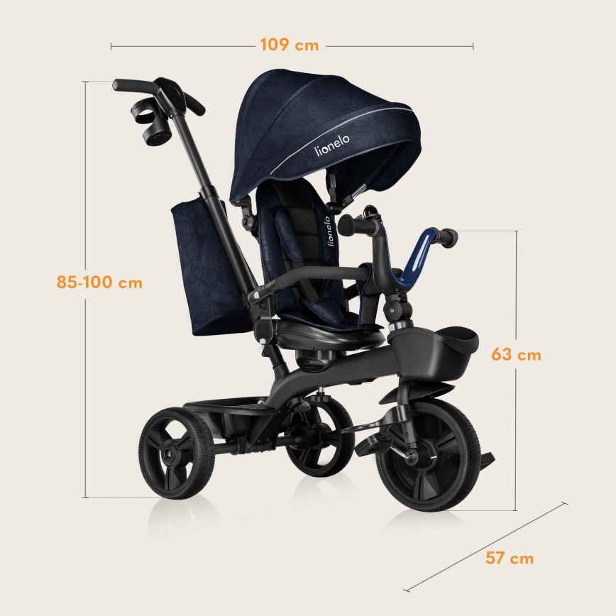 Lionelo - Vaikiškas triratukas KORI Blue Navy