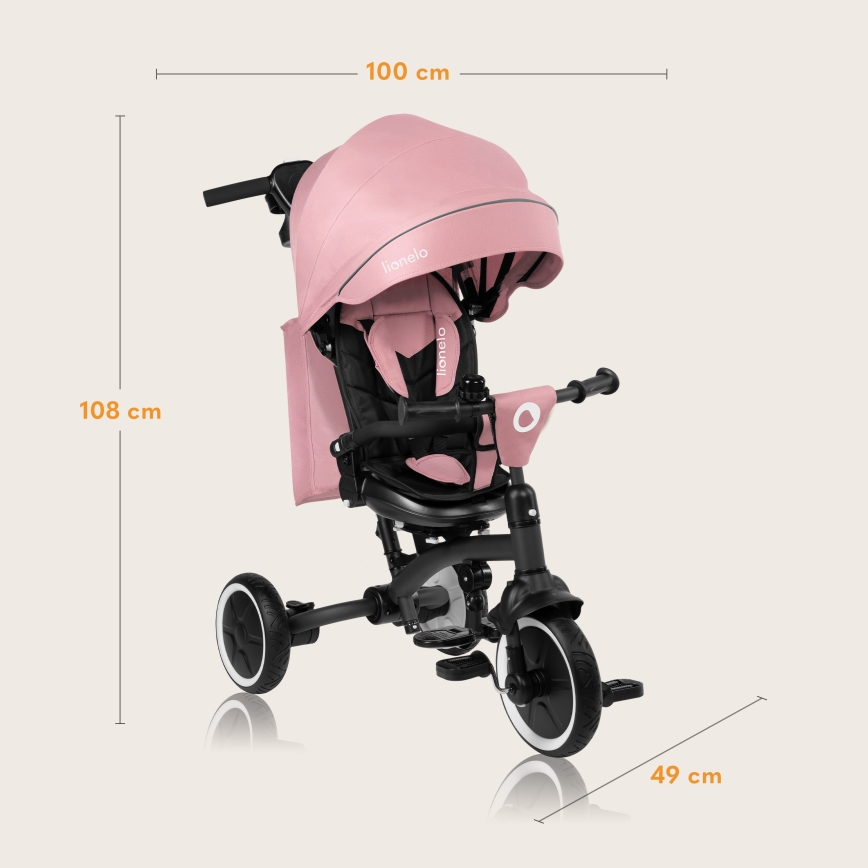 Lionelo - Vaikiškas triratukas TRIS PLUS Pink Rose