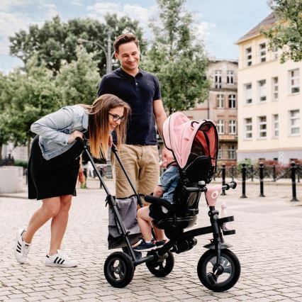 Lionelo - Vaikiškas triratukas TRIS rožinis/pilkas