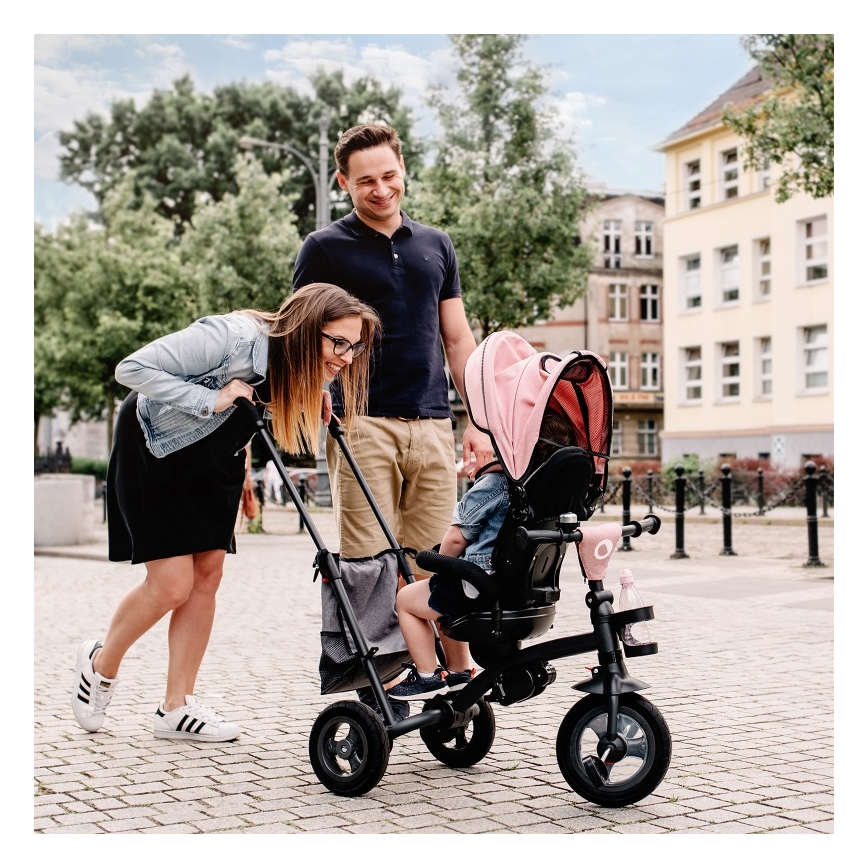 Lionelo - Vaikiškas triratukas TRIS rožinis/pilkas