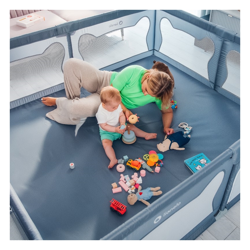 Lionelo - vaikiškas žaidimų aptvaras WILLOW XL pilkas