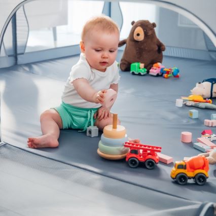 Lionelo - vaikiškas žaidimų aptvaras WILLOW XL pilkas