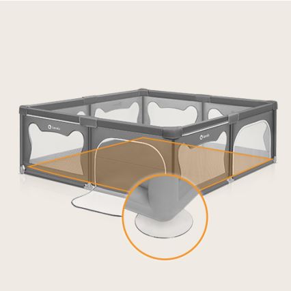 Lionelo - vaikiškas žaidimų aptvaras WILLOW XL pilkas