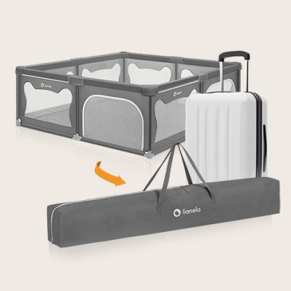 Lionelo - vaikiškas žaidimų aptvaras WILLOW XL pilkas