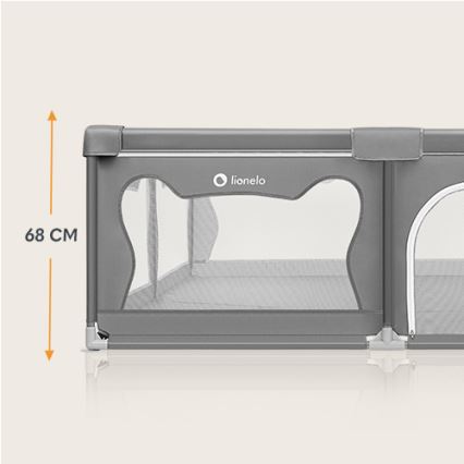 Lionelo - vaikiškas žaidimų aptvaras WILLOW XL pilkas
