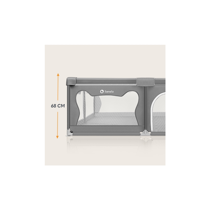 Lionelo - vaikiškas žaidimų aptvaras WILLOW XL pilkas