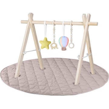 Lionelo - Vaikiškas žaidimų kilimėlis su mediniu skersiniu ANIS