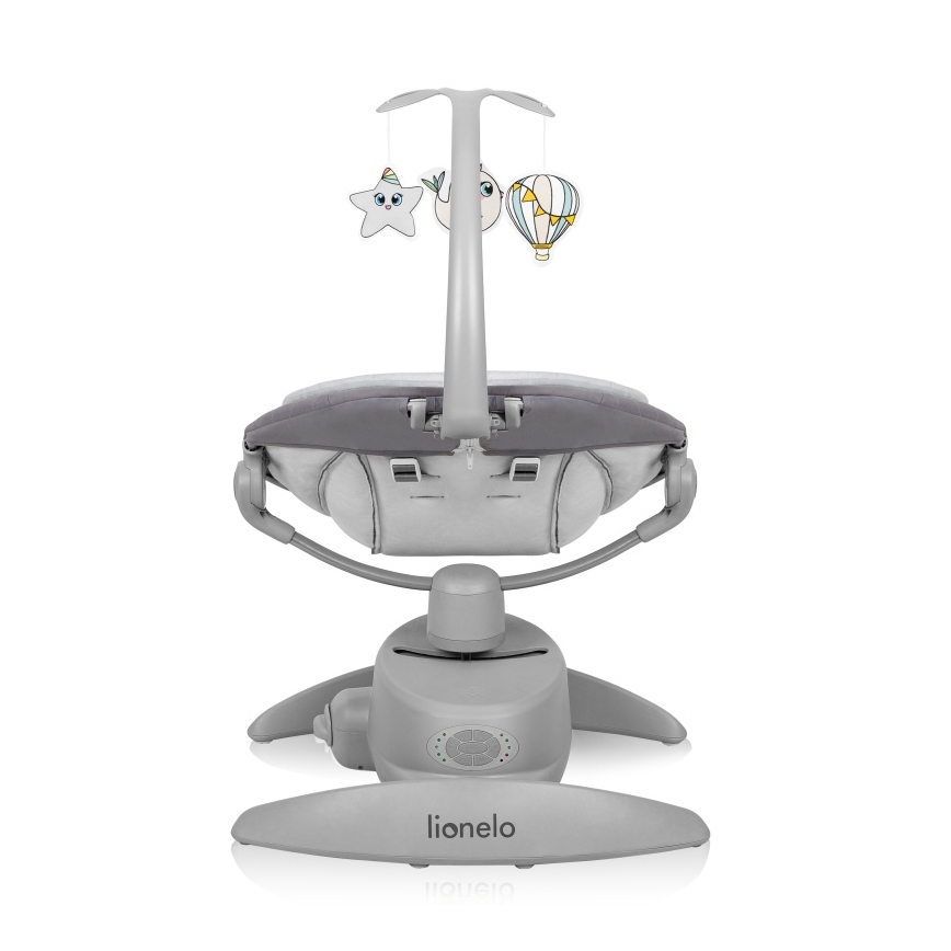 Lionelo - Vaikiškos muzikinės sūpynės MELL Grey Stone 4xAA + nuotolinis valdymas