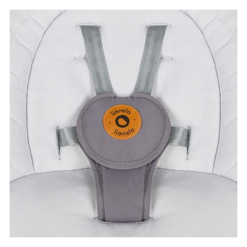 Lionelo - Vaikiškos muzikinės sūpynės MELL Grey Stone 4xAA + nuotolinis valdymas