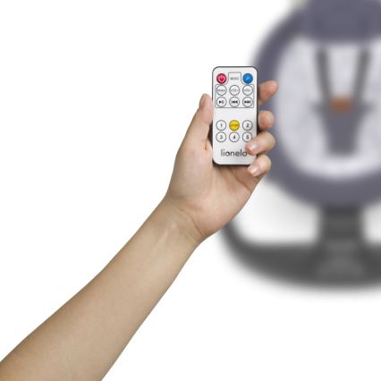 Lionelo - Vaikiškos sūpynės RALF su melodija, 4xAA, pilka/balta + nuotolinis valdymas