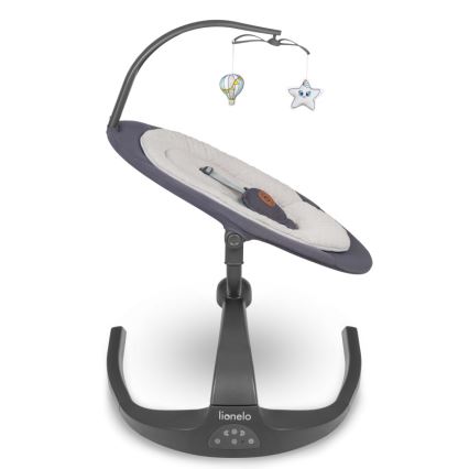 Lionelo - Vaikiškos supynės su melodija RINA 4xAA Betoninė pilka + su nuotoliniu pultu