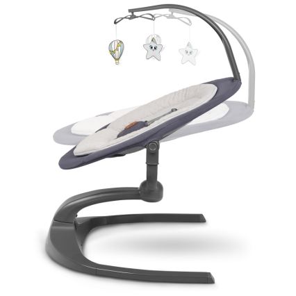 Lionelo - Vaikiškos supynės su melodija RINA 4xAA Betoninė pilka + su nuotoliniu pultu