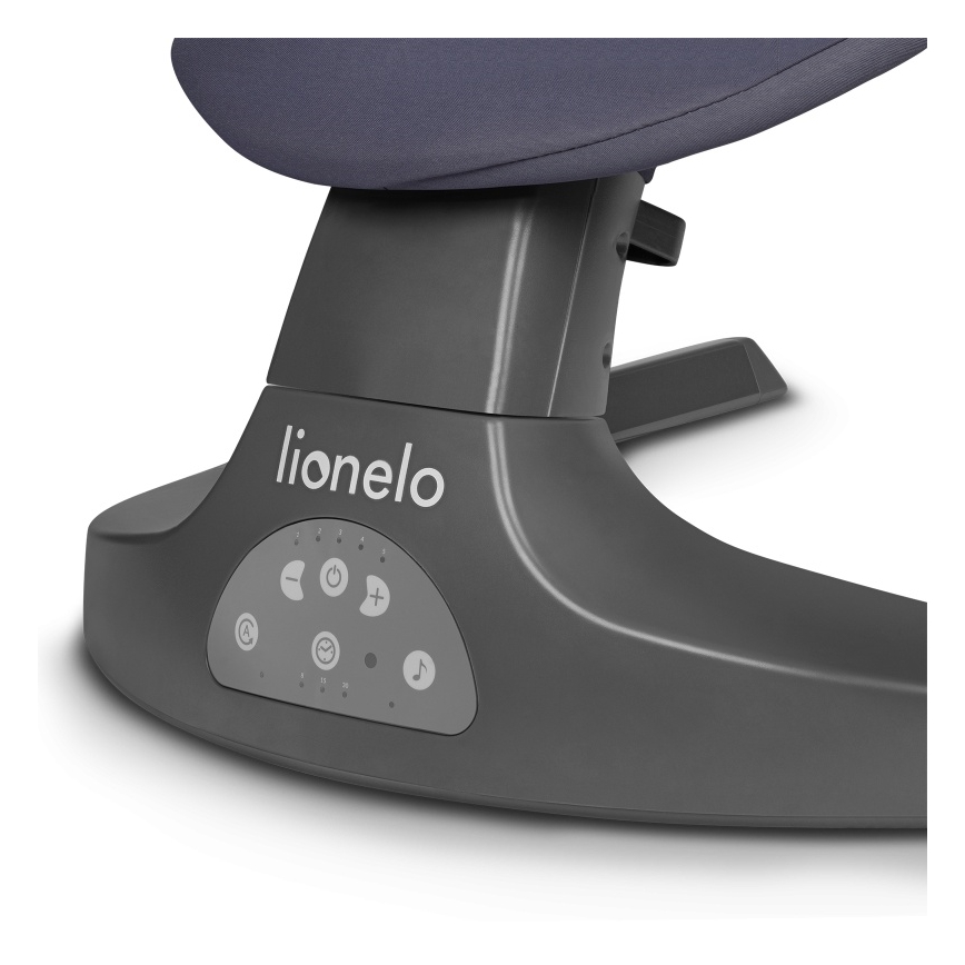Lionelo - vaikų supynė su melodija RALF 4xAA pilkos betono spalvos + nuotolinio valdymo pultas