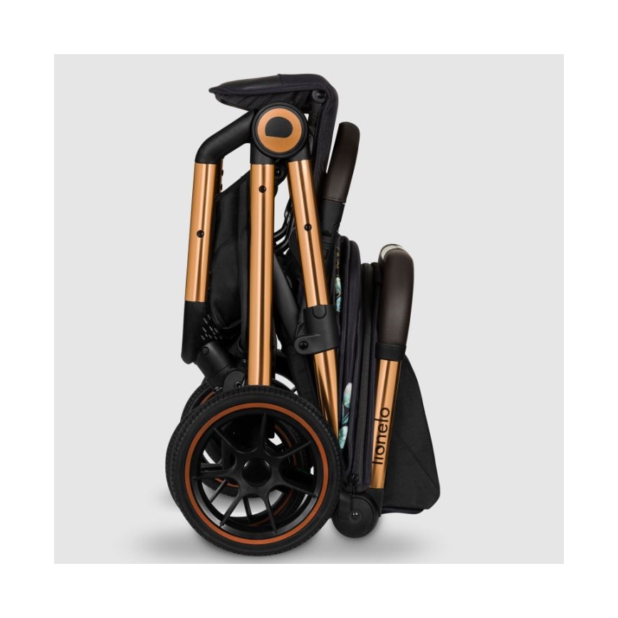 Lionelo - Vežimėlis CLOE juoda/mėlyna/auksas