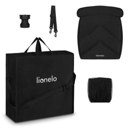 Lionelo - Vežimėlis CLOE juoda/mėlyna/auksas