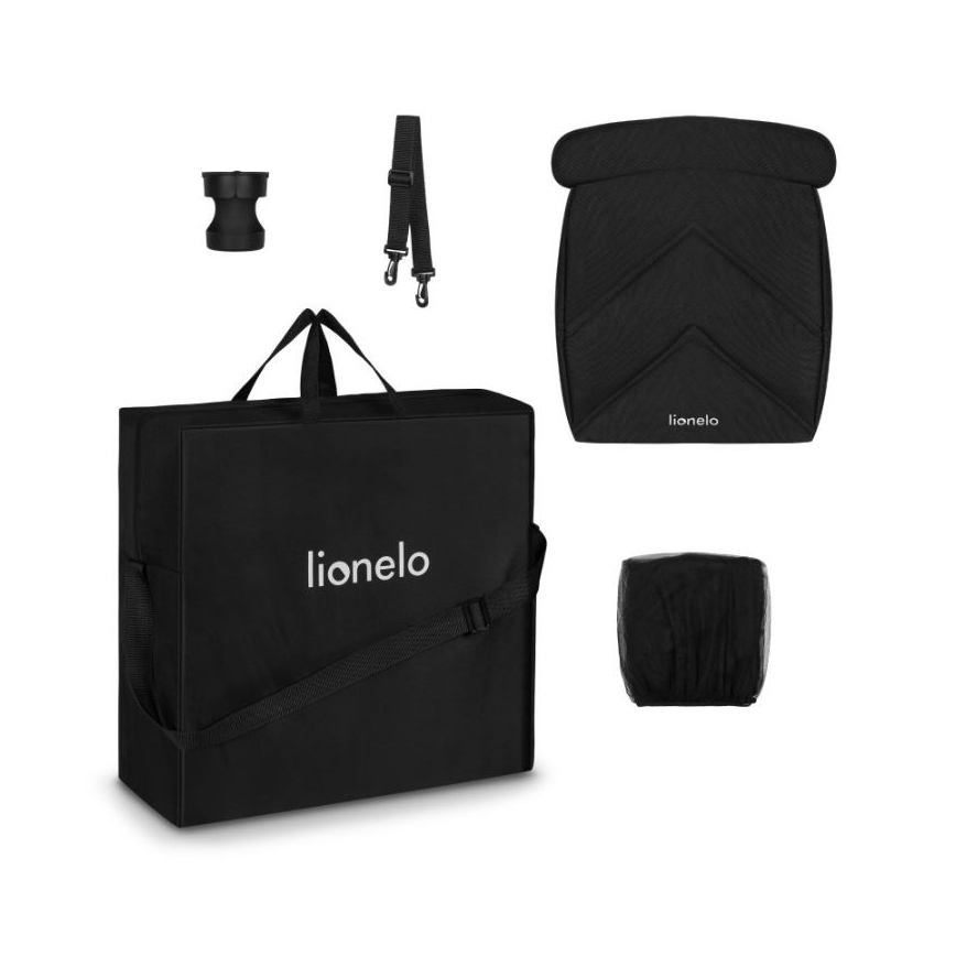 Lionelo - Vežimėlis CLOE juoda/mėlyna/auksas