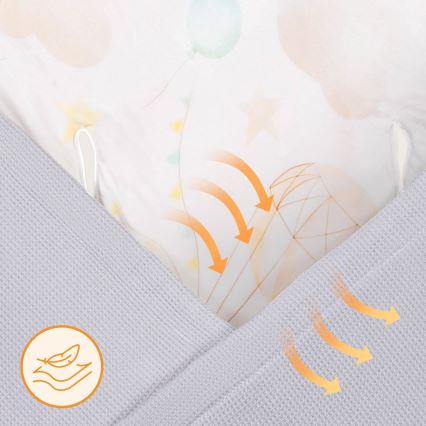 Lionelo - Vyniojimo antklodė automobilinei kėdutei TRAVEL SWADDLE 90x90 cm Pilkas balionas