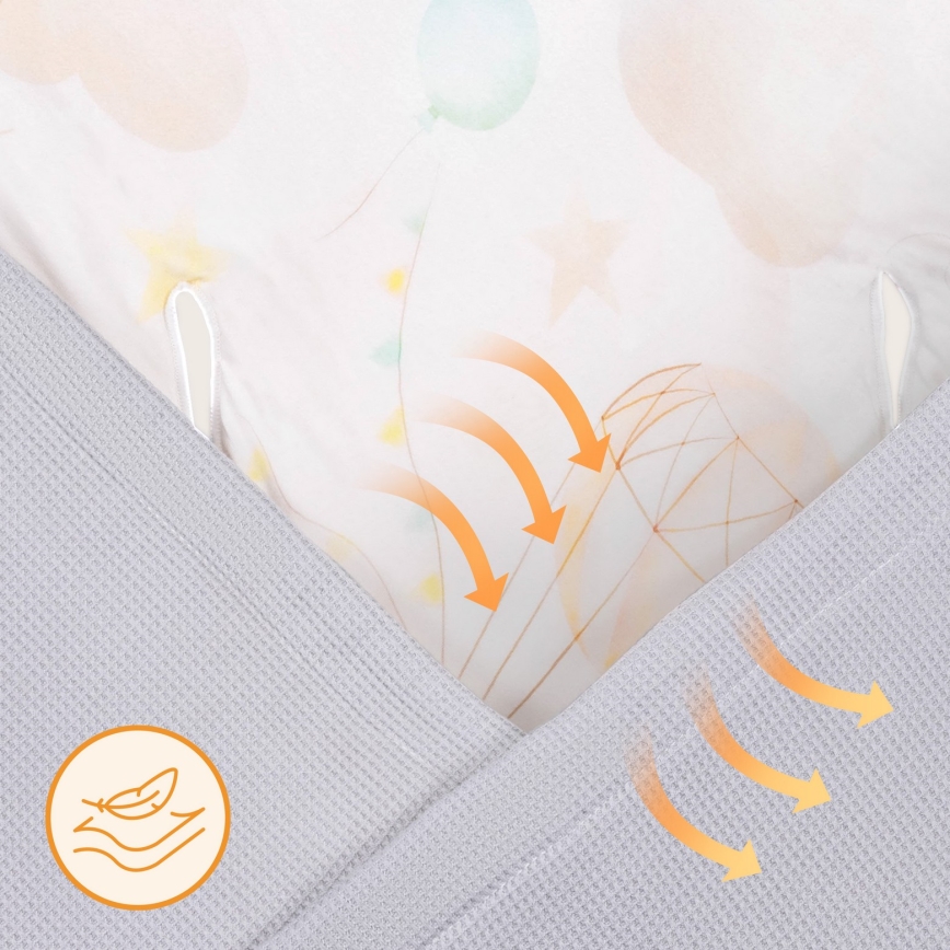 Lionelo - Vyniojimo antklodė automobilinei kėdutei TRAVEL SWADDLE 90x90 cm Pilkas balionas