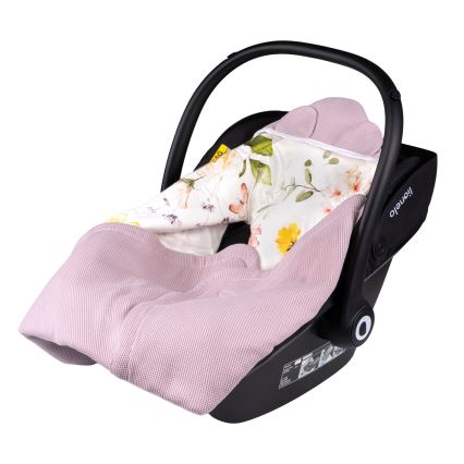 Lionelo - Vyniojimo apklotas automobilinei kėdutei TRAVEL SWADDLE 90x90 cm Pink Flower