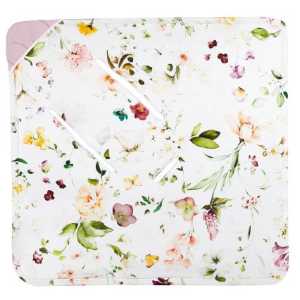 Lionelo - Vyniojimo apklotas automobilinei kėdutei TRAVEL SWADDLE 90x90 cm Pink Flower