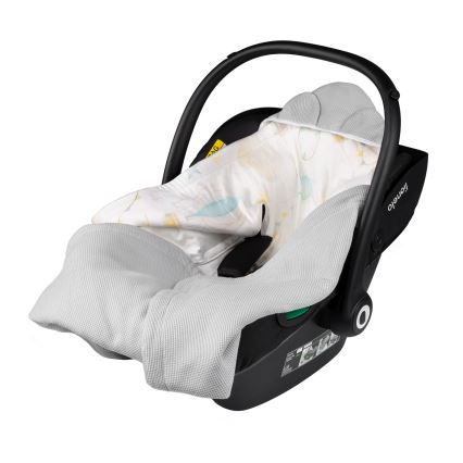 Lionelo - vystyklas automobilinei kėdutei TRAVEL SWADDLE 90x90 cm Pilkas Baloon