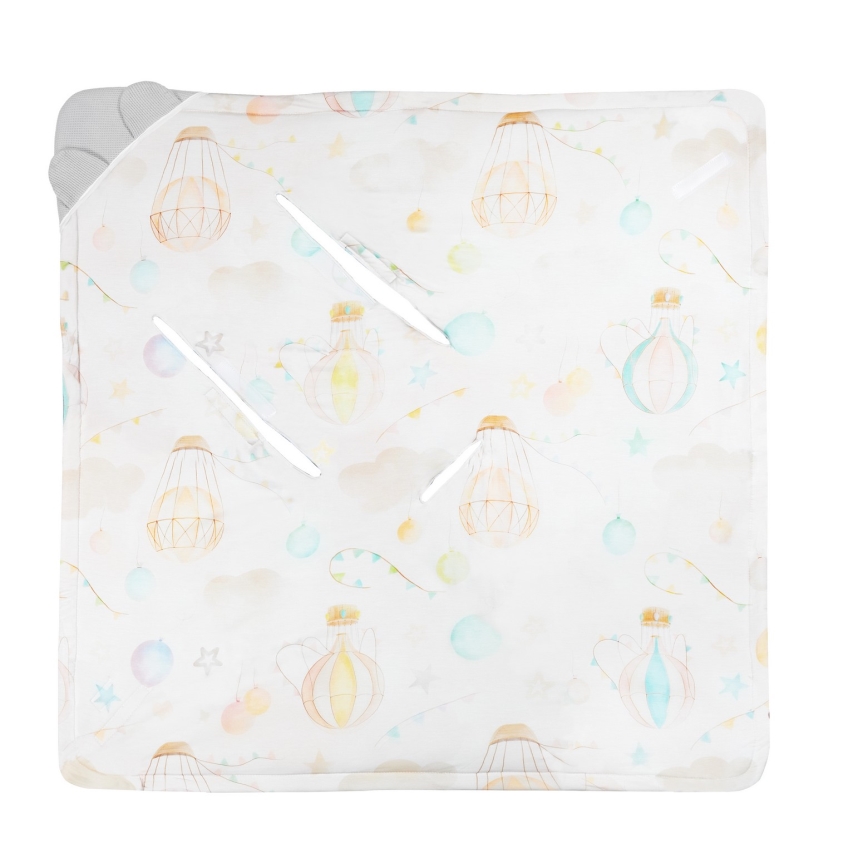 Lionelo - vystyklas automobilinei kėdutei TRAVEL SWADDLE 90x90 cm Pilkas Baloon