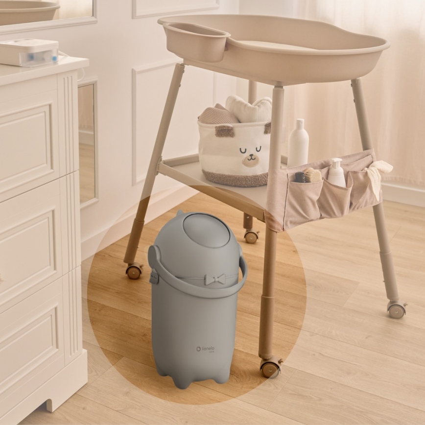 Lionelo - Vystyklų šiukšliadėžė PUREBIN 10 l, pilka