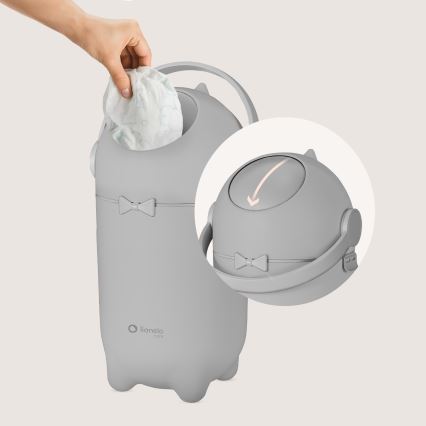 Lionelo - Vystyklų šiukšliadėžė PUREBIN 10 l, pilka